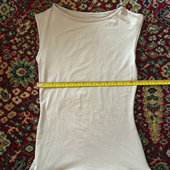 NWOT Ruffle Hem Tiered Layer Tank Dress in Light Gray - Picture 6 of 6